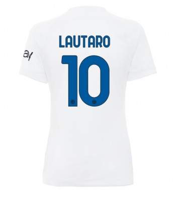 Inter Milan Lautaro Martinez #10 Replika Udebanetrøje Dame 2023-24 Kortærmet